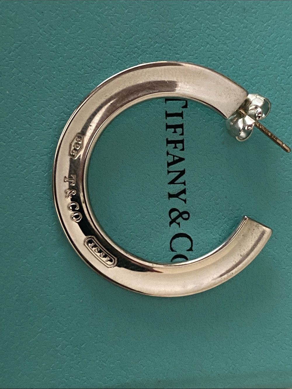 Tiffany & Co. SS 1837 Hoop Earrings **RARE** - Picture 4 of 13